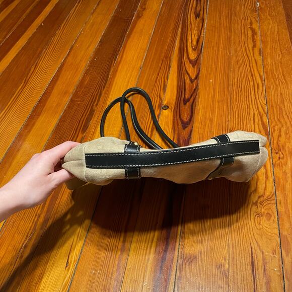 Douney & Bourke beige black gold purse shoulder bag leather luxury - Picture 9 of 10